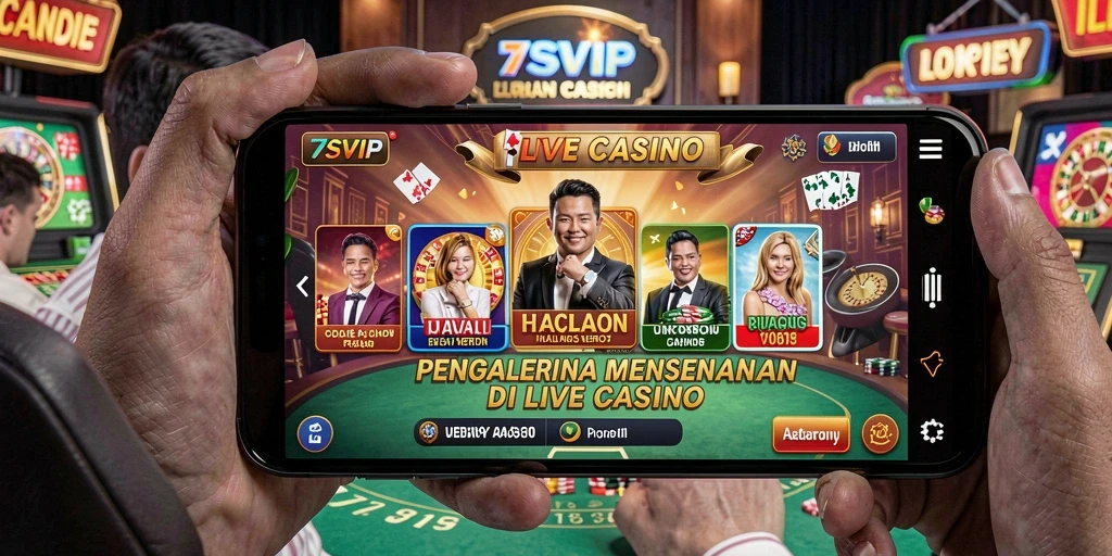 Tampilan permainan Live Casino yang mendebarkan di 7SVIP.