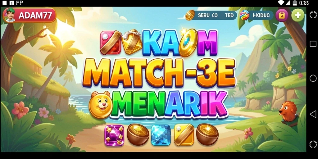 Gameplay ADAM77 yang seru dalam kategori Match-3.