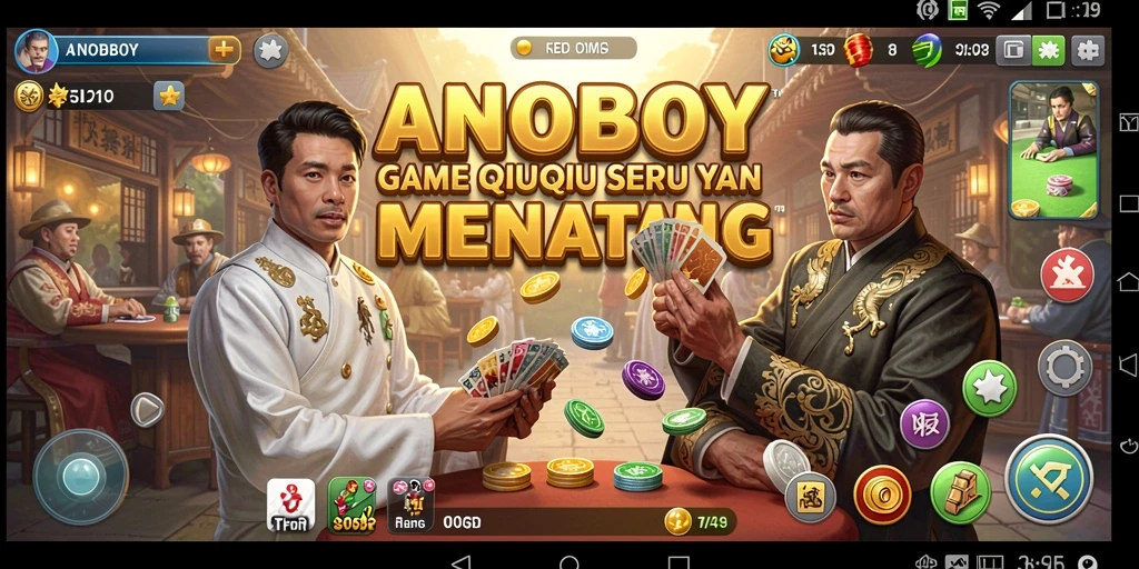 Screenshot gameplay ANOBOY yang menampilkan aksi QiuQiu yang mendebarkan.