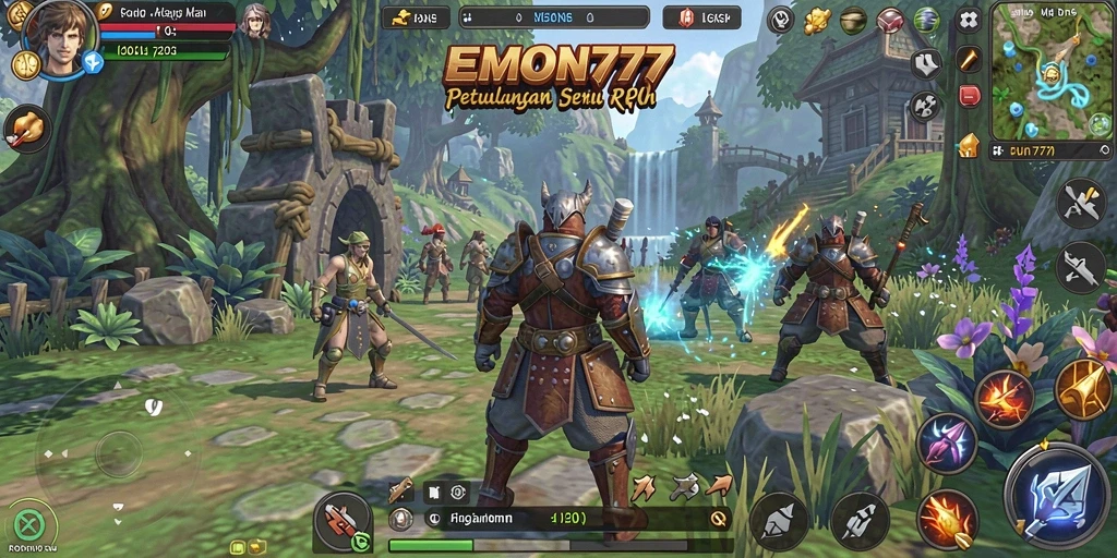 Gameplay seru dalam EMON777 dengan pertarungan dan petualangan menarik.