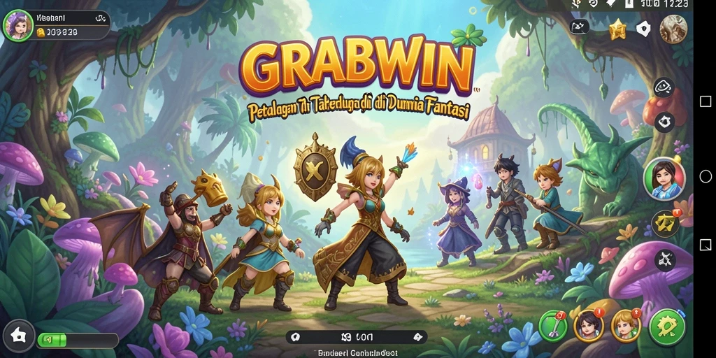 Tampilan gameplay GRABWIN yang epik dalam petualangan mendebarkan.