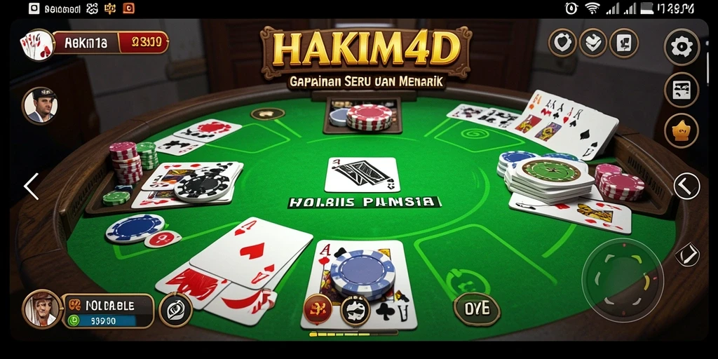 Tampilan gameplay HAKIM4D yang seru dalam permainan Gaple.