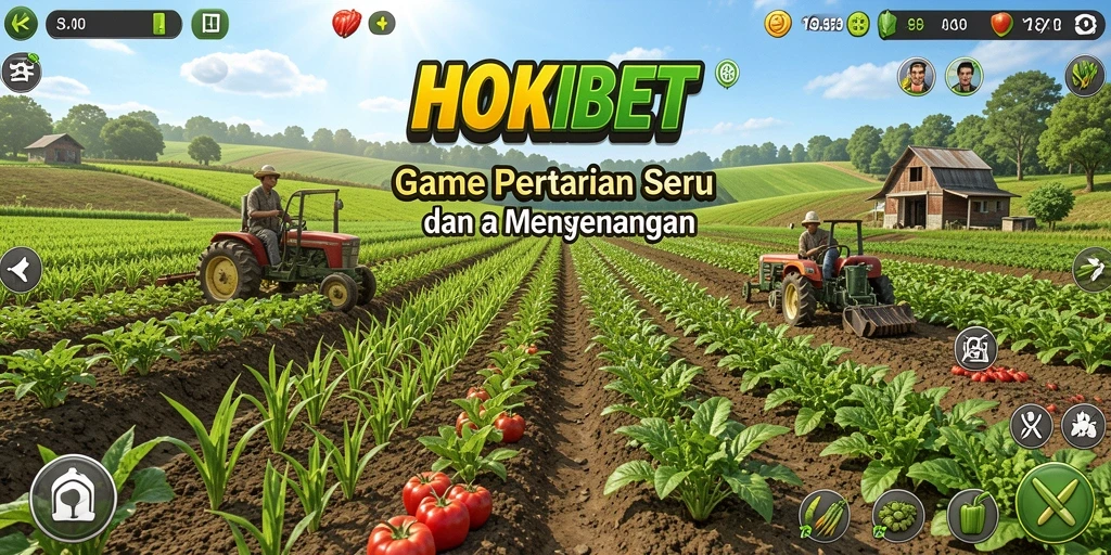 Tampilan gameplay HOKIBET yang menakjubkan dengan lahan pertanian yang luas.