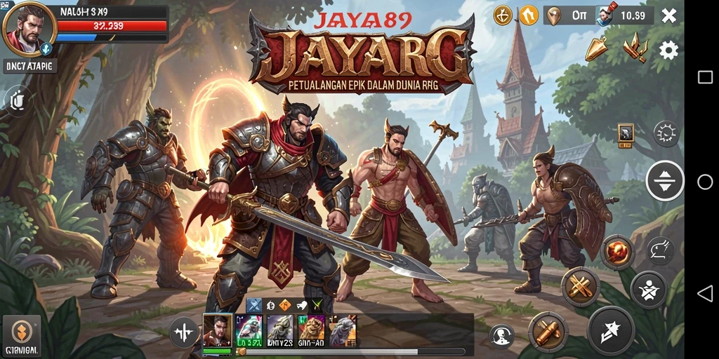 Tampilan gameplay JAYA89 yang menampilkan pertarungan seru di dunia RPG.