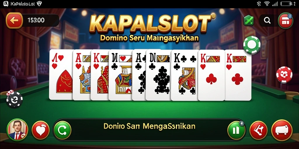 Tampilan gameplay Domino yang seru dalam KAPALSLOT.