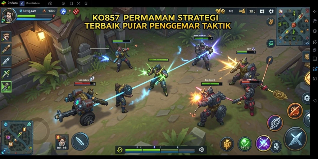 Screenshot gameplay menampilkan pertempuran strategi yang sengit.