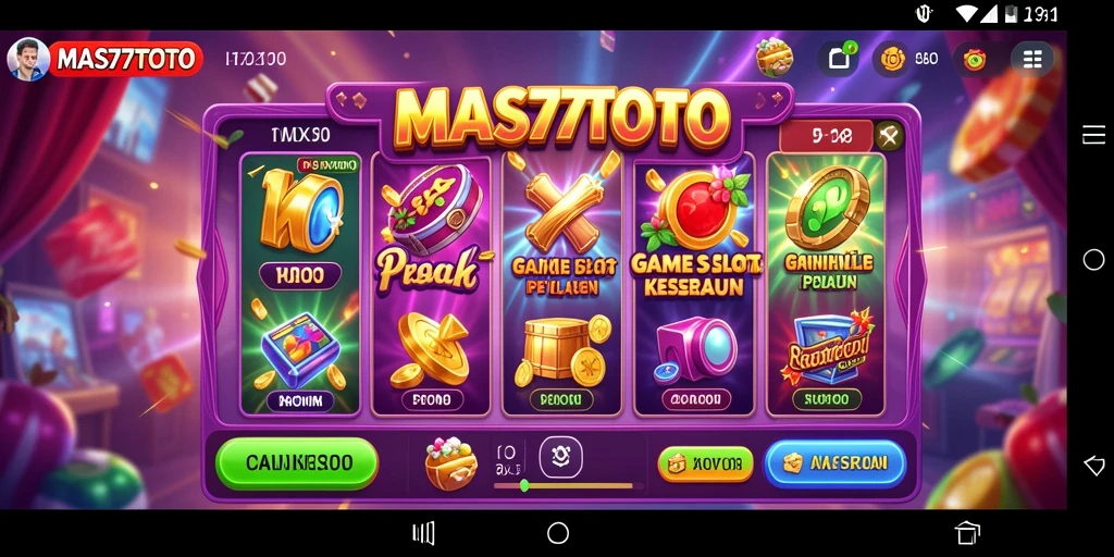 Tampilan gameplay menarik MAS77TOTO dengan fitur slot yang memukau.