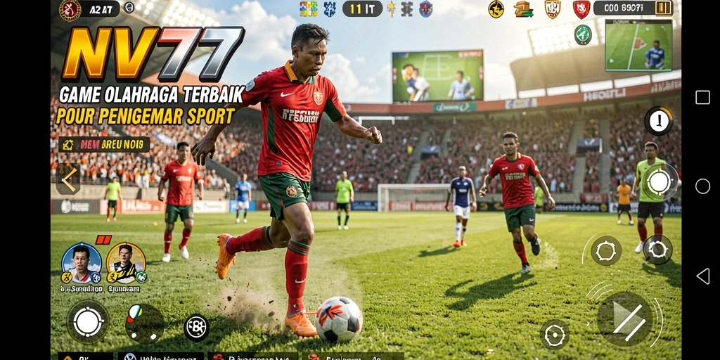 Screenshot gameplay NV77 menampilkan aksi olahraga yang mendebarkan dan penuh intensitas.