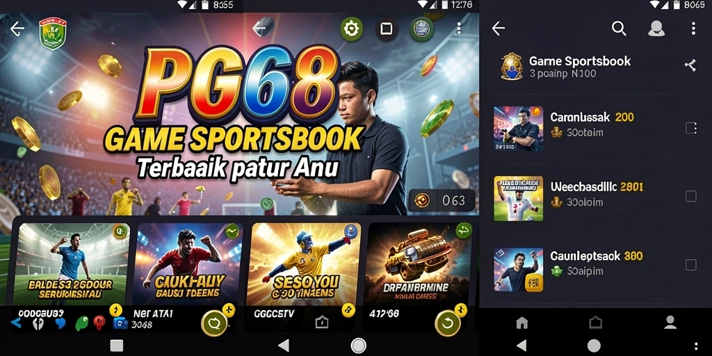 Tampilan permainan Sportsbook PGG68 dengan berbagai pilihan taruhan.
