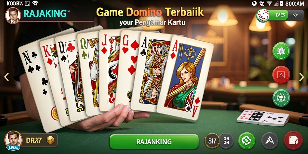 Tampilan gameplay mengasyikkan dalam RAJAKING saat bermain Domino.