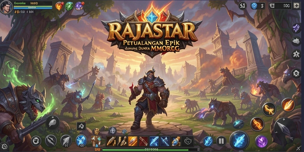 Tampilan menakjubkan dari gameplay petualangan di RAJASTAR.