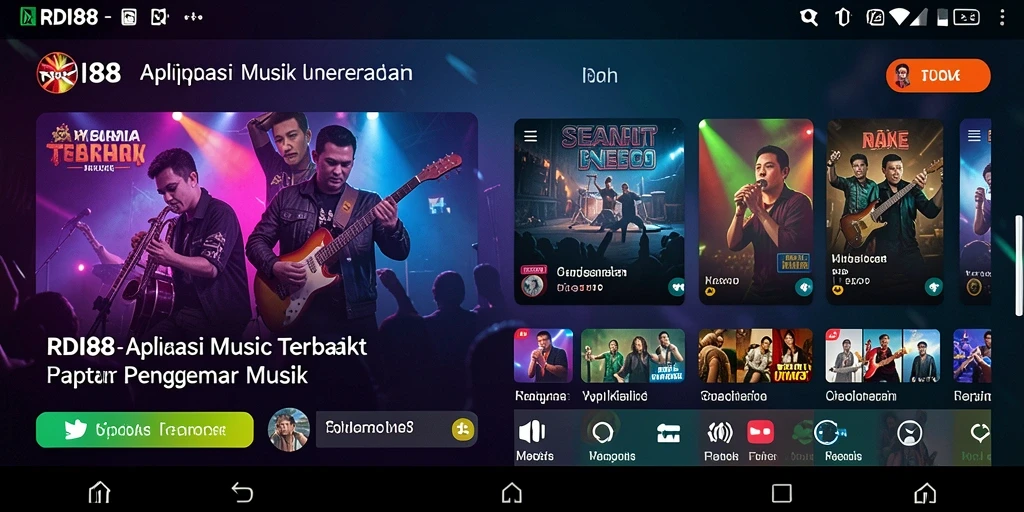 Screenshot gameplay RDI88 yang menampilkan pengguna menikmati musik.
