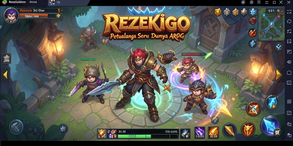Tampilan aksi seru dalam dunia fantasi REZEKIGO.