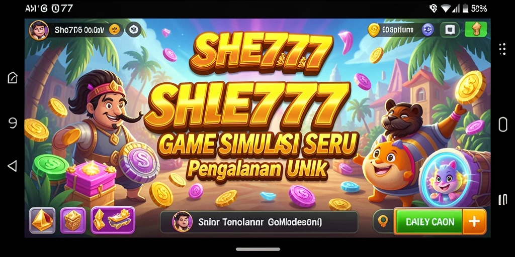 Tangkapan layar utama SHE777, menampilkan gameplay simulasi yang mendebarkan.