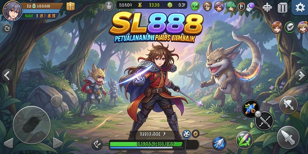 Screenshot gameplay SL888 dengan karakter Anime beraksi.