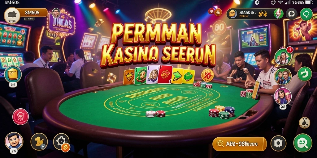 Screenshot gameplay SM605 menampilkan pengalaman kasino yang memukau.