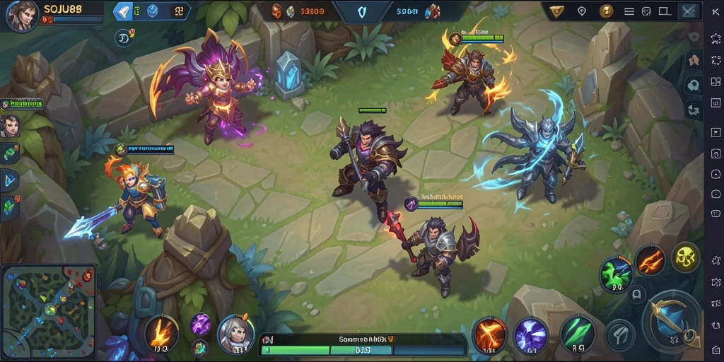 Visual gameplay seru dari game MOBA SOJU88.