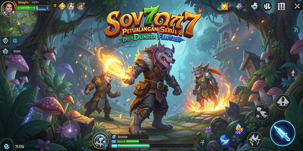 Screenshot gameplay SOV777 menampilkan karakter menjelajahi dunia fantasi.