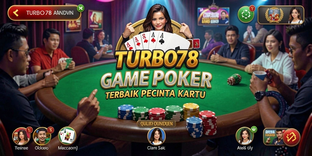 Tampilan menarik dari gameplay Poker di TURBO78.